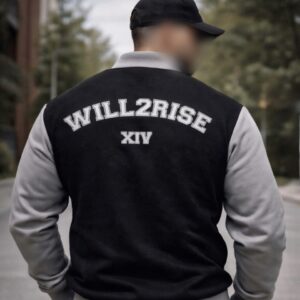 WILL2RISE Varsity Black & Grey Track Jacket